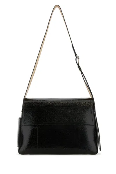 Alexander Mcqueen Black Leather The Slouch Crossbody Bag