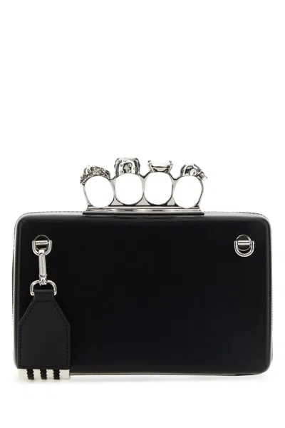 Alexander Mcqueen Black Leather The Knuckle Handbag