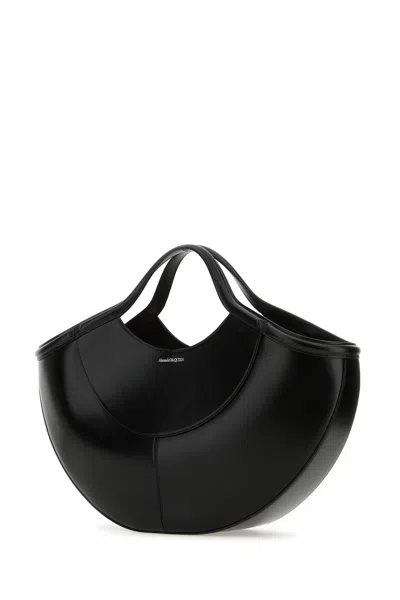 Alexander Mcqueen Women Black Leather The Cove Shopping Bag