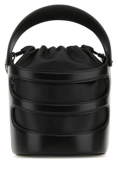 Alexander Mcqueen Women Black Leather The Rise Bucket Bag In Black