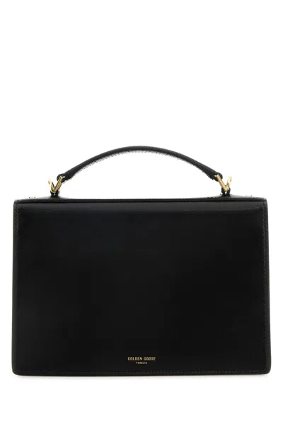 Golden Goose 'venezia' Black  Hand Bag With Lettering Logo And Clasp Closure