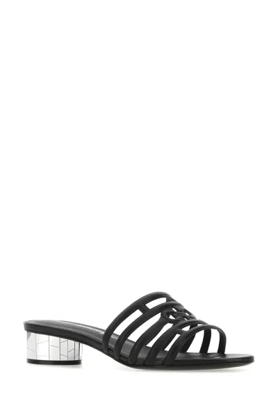 Ferragamo Finn Lambskin Mirror-heel Sandals