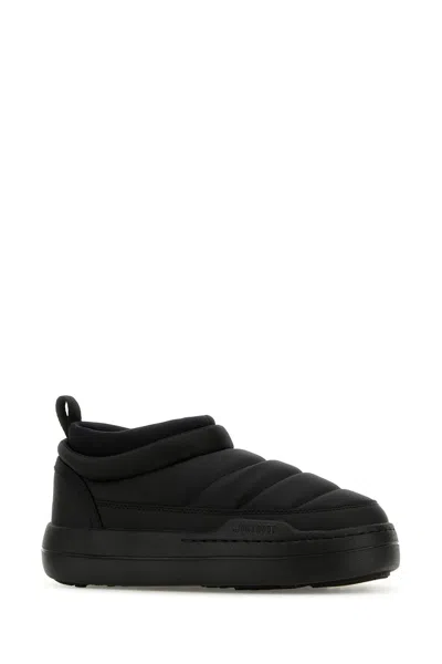 MOON BOOT BLACK NYLON PARK SOFT ANKLE BOOTS 