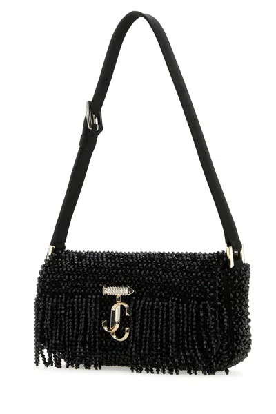 Jimmy Choo Borsa A Spalla Avenue Mini In Raso Nero Donna