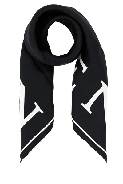 Alexander Mcqueen Luxurious Rectangular Silk Scarf Accessory In Black