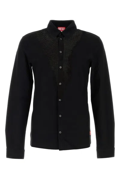 Diesel Unisex Jersey Dévoré Shirt In Black