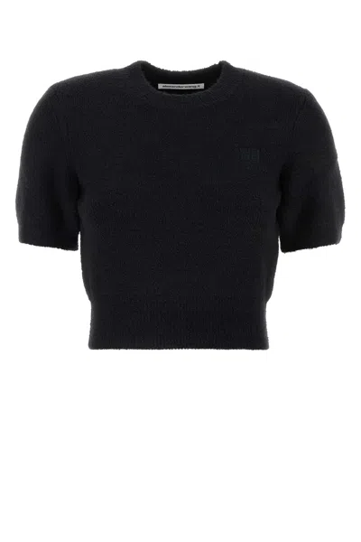 Alexander Wang T T By Alexander Wang Logo Embroidered Cropped Top
