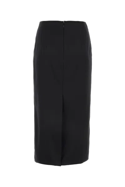 Miu Miu Black Stretch Silk Skirt