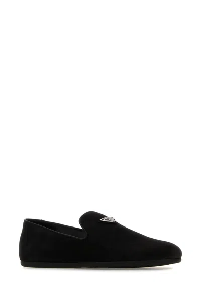 Prada Versatile Round Toe Suede Loafers