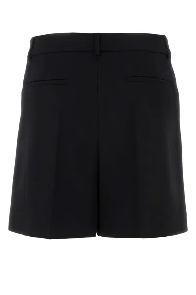 Valentino Garavani Black Bermuda Shorts With Vlogo Print In Toile Iconographe Man