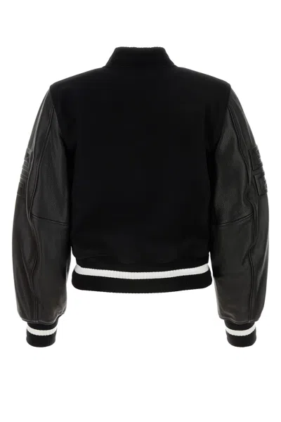 Givenchy Wool Blend Parka With Leather Sleeves And Iconic Branding
