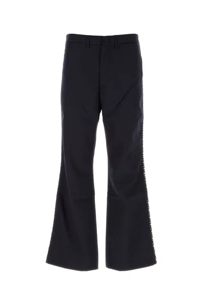 Wales Bonner Pantalone In Cotone Blu Notte Uomo
