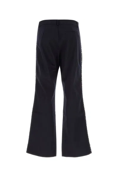 Wales Bonner Pantalone In Cotone Blu Notte Uomo