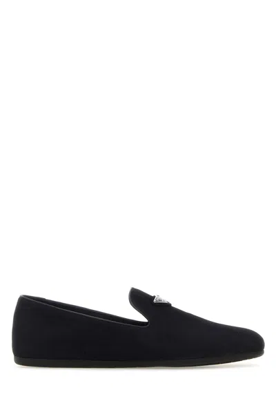 Prada Versatile Round Toe Suede Loafers