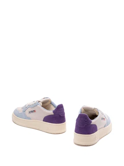 Autry Medalist Low Tricolor Suede Sneakers Patridge And Mauve Color In Multi