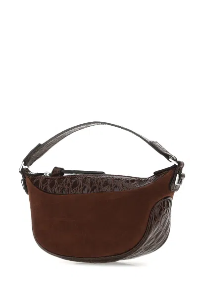 By Far Brown Leather Mini Ami Handbag