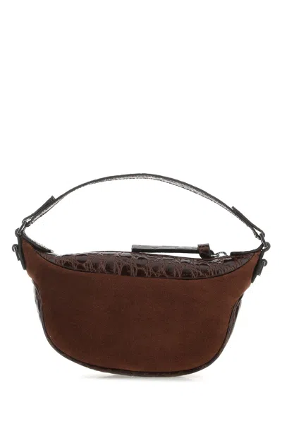 By Far Brown Leather Mini Ami Handbag