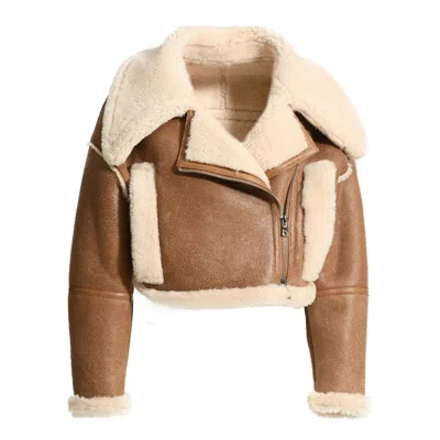 Wanan Touch Brown Mous Jacket In Leather