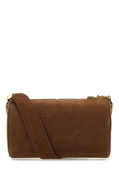 Max Mara Borsa A Tracolla Small In Nabuk Marrone Donna