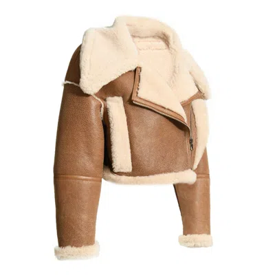 Wanan Touch Brown Mous Jacket In Leather
