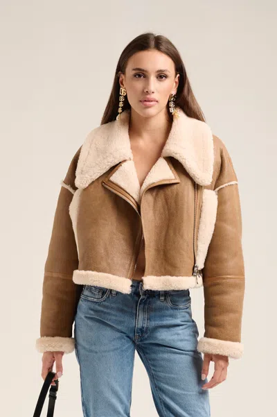 Wanan Touch Brown Mous Jacket In Leather