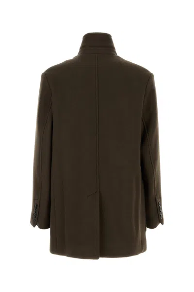 Shop Ami Alexandre Mattiussi Brown Wool Coat