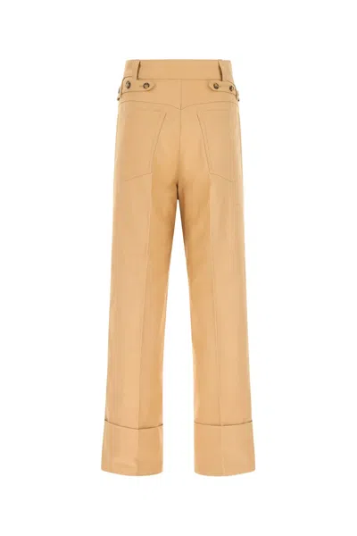Quira Camel Cotton Wide Leg Pant