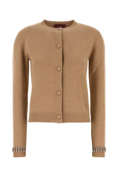 Gucci Camel Wool Blend Cardigan