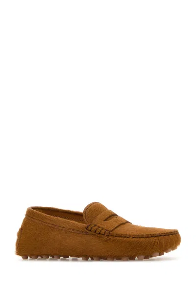 Tod's Caramel Calf Hair Loafers