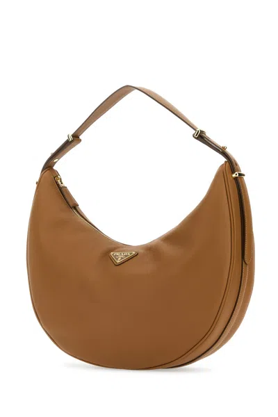 Prada Brown Arqu Hobo Bag