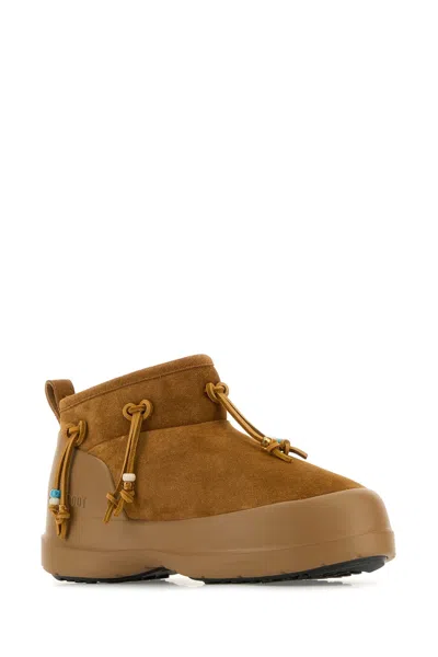 Moon Boot Mb Luna Low Suede Low Heels Ankle Boots In Leather Color Suede