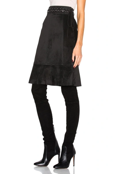 Shop Proenza Schouler Suede Skirt In Black