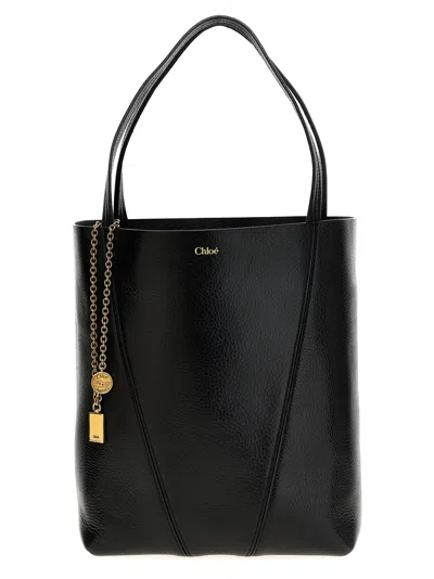 Chloé Small Spin Tote In Grained Leather Bags