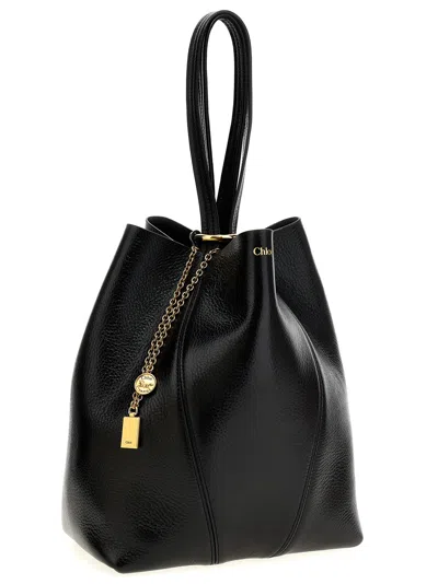 Chloé Small Spin Tote In Grained Leather Bags