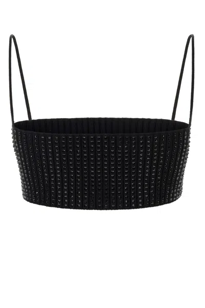 Alexander Wang Embellished Stretch Nylon Crop Top