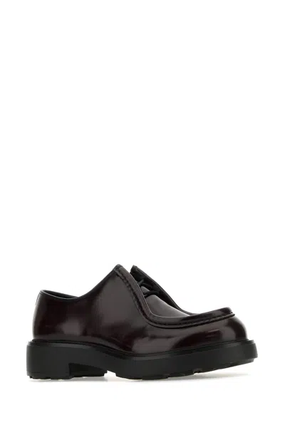 Shop Prada Grape Leather Diapason Lace-up Shoes