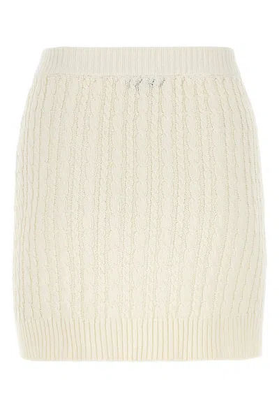 Prada Mini Skirt With Elastic Waist And Decorative Buttons