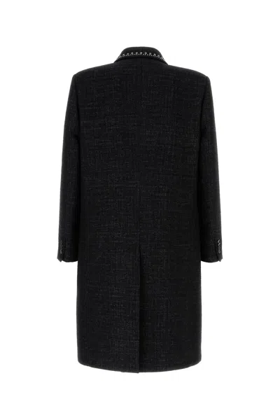 Valentino Double-breasted Wool Coat With Cabochons
