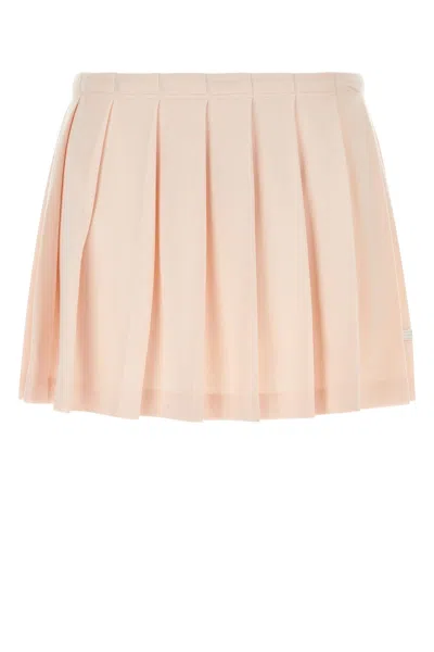 Prada Pastel Pink Pique Pleated Mini-skirt