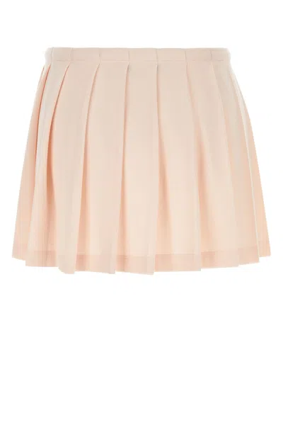 Prada Pastel Pink Pique Pleated Mini-skirt