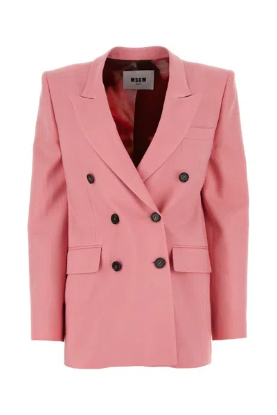 Msgm Notch Lapels Stretch Blazer