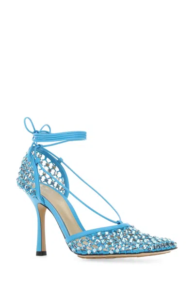 Bottega Veneta Mesh Stretch Sandals With 9 Cm Heel Height