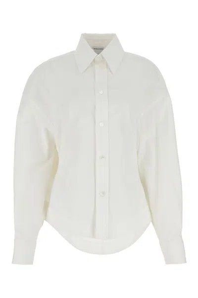 Bottega Veneta White Cotton Blend Shirt In Multi