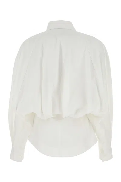 Bottega Veneta White Cotton Blend Shirt In Multi