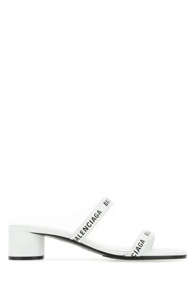 Balenciaga Logo-print Leather Sandals
