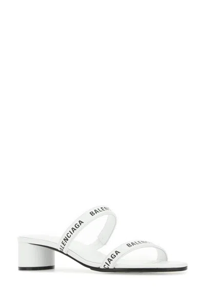 Balenciaga Logo-print Leather Sandals