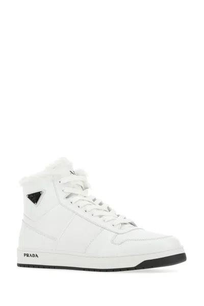 Prada Sneakers In Pelle Bianca   Uomo