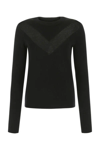 Alexander Mcqueen Translucent Ribbed-knit Crew-neck Jumper In Black