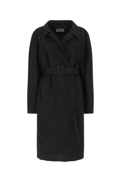 Balenciaga Midnight Blue Cotton Overcoat In Blue