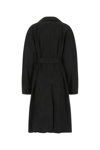 Balenciaga Midnight Blue Cotton Overcoat In Blue